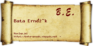 Bata Ernák névjegykártya